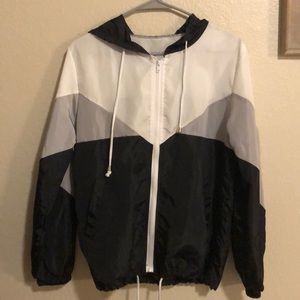 romwe zip-up striped jacket